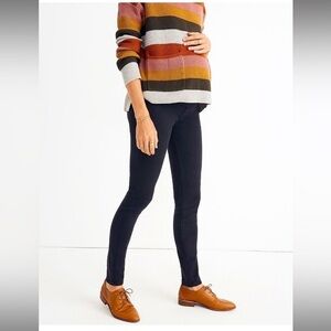 NWT Madewell maternity over the belly skinny jeans lunar black tencel 26